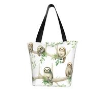 MMSJSBVY Cute Sloths On Yellow Lemons Women'S Handbag Shopping Bag, Large Capacity Tote Bag, Suitable For Shopping, Beach Trips, And Fitness