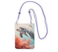 MMSJSBVY Dolphin On Coral Crossbody Phone Bag For Women, Small Waterproof Purse With Adjustable Strap, Lightweight Daily Travel Handbag