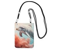 MMSJSBVY Dolphin On Coral Crossbody Phone Bag For Women, Small Waterproof Purse With Adjustable Strap, Lightweight Daily Travel Handbag