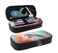 MMSJSBVY Dolphin On Coral Pencil Case - Large Capacity Durable Pencil Case, Stationery Organizer, School Office Supplies