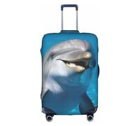 MMSJSBVY Dolphin with A Smile Elastic Luggage Cover - Dust and Scratch Resistant Trolley Luggage Protector for 18-32 Inch Luggage M