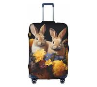 MMSJSBVY Easter Bunny Elastic Luggage Cover - Dust and Scratch Resistant Trolley Luggage Protector for 18-32 Inch Luggage S