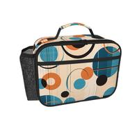 MMSJSBVY Echo Shapes & Circles Insulated Lunch Bag Lunch Tote Portable Lunch Box Bag with Peva Lining for Work School Travel