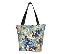 MMSJSBVY Elegant Blue Gold Florentine Women'S Handbag Shopping Bag, Large Capacity Tote Bag, Suitable For Shopping, Beach Trips, And Fitness