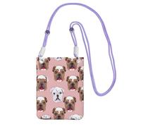 MMSJSBVY English Bulldog Faces Crossbody Phone Bag For Women, Small Waterproof Purse With Adjustable Strap, Lightweight Daily Travel Handbag
