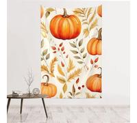 MMSJSBVY Fall Pumpkins Decorative Tapestry 60x40in, Wall Art Wall Covering, Suitable As A Bedhead Backdrop, Beach Towel, Or Tablecloth