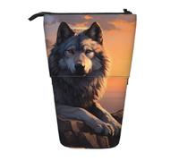 MMSJSBVY Fantasy Animal Retractable Pencil Case Standing Pencil Pouch Oxford Cloth Pen Organizer Zipper Stationery Bag for School Office