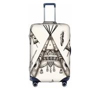 MMSJSBVY Feather Head Band Teepee Tent Elastic Luggage Cover - Dust and Scratch Resistant Trolley Luggage Protector for 18-32 Inch Luggage L