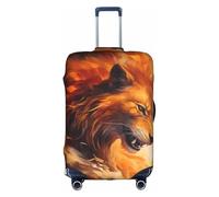 MMSJSBVY Fire Vs Ice Art Elastic Luggage Cover - Dust and Scratch Resistant Trolley Luggage Protector for 18-32 Inch Luggage XL