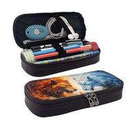 MMSJSBVY Fire Vs Ice Art Pencil Case - Large Capacity Durable Pencil Case, Stationery Organizer, School Office Supplies