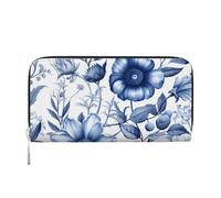 MMSJSBVY Flowering Herbs and Herbaceous Plants Long Wallet for Women Leather Zipper Wallet Large Capacity Clutch Wallet with Card Slots