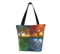 MMSJSBVY Four Season Tree Of Life Women'S Handbag Shopping Bag, Large Capacity Tote Bag, Suitable For Shopping, Beach Trips, And Fitness