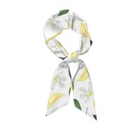 MMSJSBVY Fresh Tropical Lemons Long Satin Scarf For Women, 119x7.9cm Silk Feeling Headband, Elegant Thin Neck Tie Hair Band Accessory