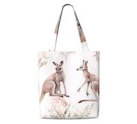 MMSJSBVY Funny Cartoon Kangaroo Zoo Canvas Shoulder Tote Bag, Lightweight Polyester Shopping Tote, Reusable Daily Handbag For Work, School And Grocery
