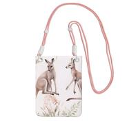 MMSJSBVY Funny Cartoon Kangaroo Zoo Crossbody Phone Bag For Women, Small Waterproof Purse With Adjustable Strap, Lightweight Daily Travel Handbag