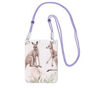 MMSJSBVY Funny Cartoon Kangaroo Zoo Crossbody Phone Bag For Women, Small Waterproof Purse With Adjustable Strap, Lightweight Daily Travel Handbag