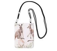 MMSJSBVY Funny Cartoon Kangaroo Zoo Crossbody Phone Bag For Women, Small Waterproof Purse With Adjustable Strap, Lightweight Daily Travel Handbag