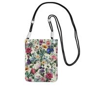 MMSJSBVY Garden Blooming Wildflowers Crossbody Phone Bag For Women, Small Waterproof Purse With Adjustable Strap, Lightweight Daily Travel Handbag