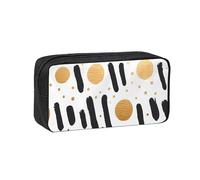 MMSJSBVY Glitter Rainbow Polka Dot Stripe Black and White Large Capacity Pencil Case, Oxford Fabric Stationery Organizer with Smooth Zipper for School Office Travel