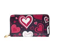 MMSJSBVY Happy Valentine's Day Women's Wallet, Leather Wallet with Zip, Long Clutch Bag