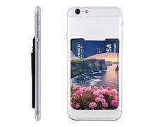 MMSJSBVY Ireland Outdoors County Clare The Cliffs Mobile Phone Case Card Holder - Adhesive Pu Leather Id Case for The Back of Most Smartphones
