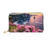 MMSJSBVY Ireland Outdoors County Clare The Cliffs Women's Wallet, Leather Wallet with Zip, Long Clutch Bag