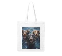 MMSJSBVY Labrador Dogs Canvas Tote Bag, Large Canvas Handbag With Double-Sided Heat Transfer Print For Shopping Travel Work Gifts