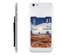 MMSJSBVY Landscape of Monument Valley Mobile Phone Case Card Holder - Adhesive Pu Leather Id Case for The Back of Most Smartphones