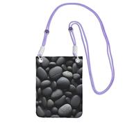 MMSJSBVY Many Black Pebbles Crossbody Phone Bag For Women, Small Waterproof Purse With Adjustable Strap, Lightweight Daily Travel Handbag