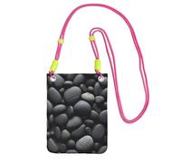 MMSJSBVY Many Black Pebbles Crossbody Phone Bag For Women, Small Waterproof Purse With Adjustable Strap, Lightweight Daily Travel Handbag