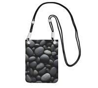 MMSJSBVY Many Black Pebbles Crossbody Phone Bag For Women, Small Waterproof Purse With Adjustable Strap, Lightweight Daily Travel Handbag