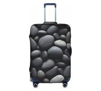 MMSJSBVY Many Black Pebbles Elastic Luggage Cover - Dust and Scratch Resistant Trolley Luggage Protector for 18-32 Inch Luggage XL