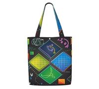 MMSJSBVY Math Quiz Canvas Shoulder Tote Bag, Lightweight Polyester Shopping Tote, Reusable Daily Handbag For Work, School And Grocery