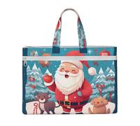 MMSJSBVY Merry Christmas Snowman Stylish Canvas Document Bag, Large Capacity Tote With Dual Zipper Pockets For Commuting And Study