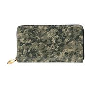 MMSJSBVY Military Woods Camouflage Women's Wallet, Leather Wallet with Zip, Long Clutch Bag