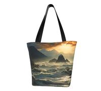 MMSJSBVY Mountains Meet The Sea Women'S Handbag Shopping Bag, Large Capacity Tote Bag, Suitable For Shopping, Beach Trips, And Fitness