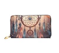 MMSJSBVY Native American Dream Catcher Women's Wallet, Leather Wallet with Zip, Long Clutch Bag