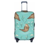 MMSJSBVY Otters in Love Elastic Luggage Cover - Dust and Scratch Resistant Trolley Luggage Protector for 18-32 Inch Luggage L