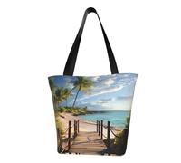 MMSJSBVY Palm Trees Beach Sea Ocean Women'S Handbag Shopping Bag, Large Capacity Tote Bag, Suitable For Shopping, Beach Trips, And Fitness