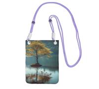 MMSJSBVY Peaceful Lake And A Tree Crossbody Phone Bag For Women, Small Waterproof Purse With Adjustable Strap, Lightweight Daily Travel Handbag