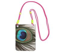 MMSJSBVY Peacock Feather Crossbody Phone Bag For Women, Small Waterproof Purse With Adjustable Strap, Lightweight Daily Travel Handbag