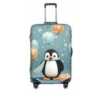 MMSJSBVY Penguin Balloon Snowflake Elastic Luggage Cover - Dust and Scratch Resistant Trolley Luggage Protector for 18-32 Inch Luggage M