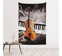 MMSJSBVY Piano Violin Music Notes Decorative Tapestry 60x40in, Wall Art Wall Covering, Suitable As A Bedhead Backdrop, Beach Towel, Or Tablecloth