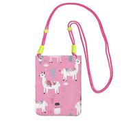 MMSJSBVY Pink Llama Cactus Crossbody Phone Bag For Women, Small Waterproof Purse With Adjustable Strap, Lightweight Daily Travel Handbag