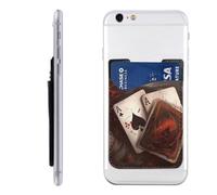 MMSJSBVY Playing Cards Mobile Phone Case Card Holder - Adhesive Pu Leather Id Case for The Back of Most Smartphones