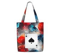 MMSJSBVY Polygonal Playing Cards Canvas Shoulder Tote Bag, Lightweight Polyester Shopping Tote, Reusable Daily Handbag For Work, School And Grocery