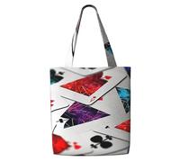 MMSJSBVY Polygonal Playing Cards Canvas Shoulder Tote Bag, Lightweight Polyester Shopping Tote, Reusable Daily Handbag For Work, School And Grocery