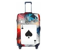 MMSJSBVY Polygonal Playing Cards Elastic Luggage Cover - Dust and Scratch Resistant Trolley Luggage Protector for 18-32 Inch Luggage M