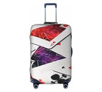 MMSJSBVY Polygonal Playing Cards Elastic Luggage Cover - Dust and Scratch Resistant Trolley Luggage Protector for 18-32 Inch Luggage S