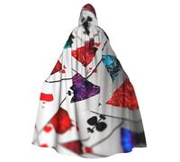 MMSJSBVY Polygonal Playing Cards Hooded Capes, Unisex Robes Capes Halloween Christmas Role Play Costumes Themed Parties And Comic Conventions